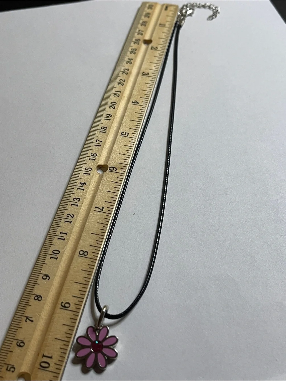 Coach Pink Daisy Pendant Necklace with a Pink Crystal Center